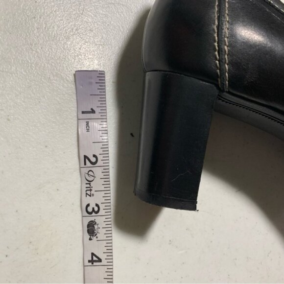 Bally Women’s Black Leather Penny Loafer Heels | Size 11 US | Classic Block Heel - Picture 6 of 10